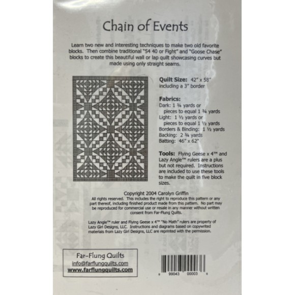 Far Flung Quilt Patterns - Chain of Events - Size 42" x 58" - Picture 2 of 2